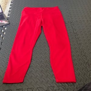 Fabletics 7/8 power hold red leggings high waisted
